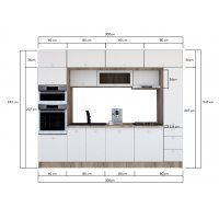 Bucatarie ZONE A 300 FRONT MDF K002 / decor 263